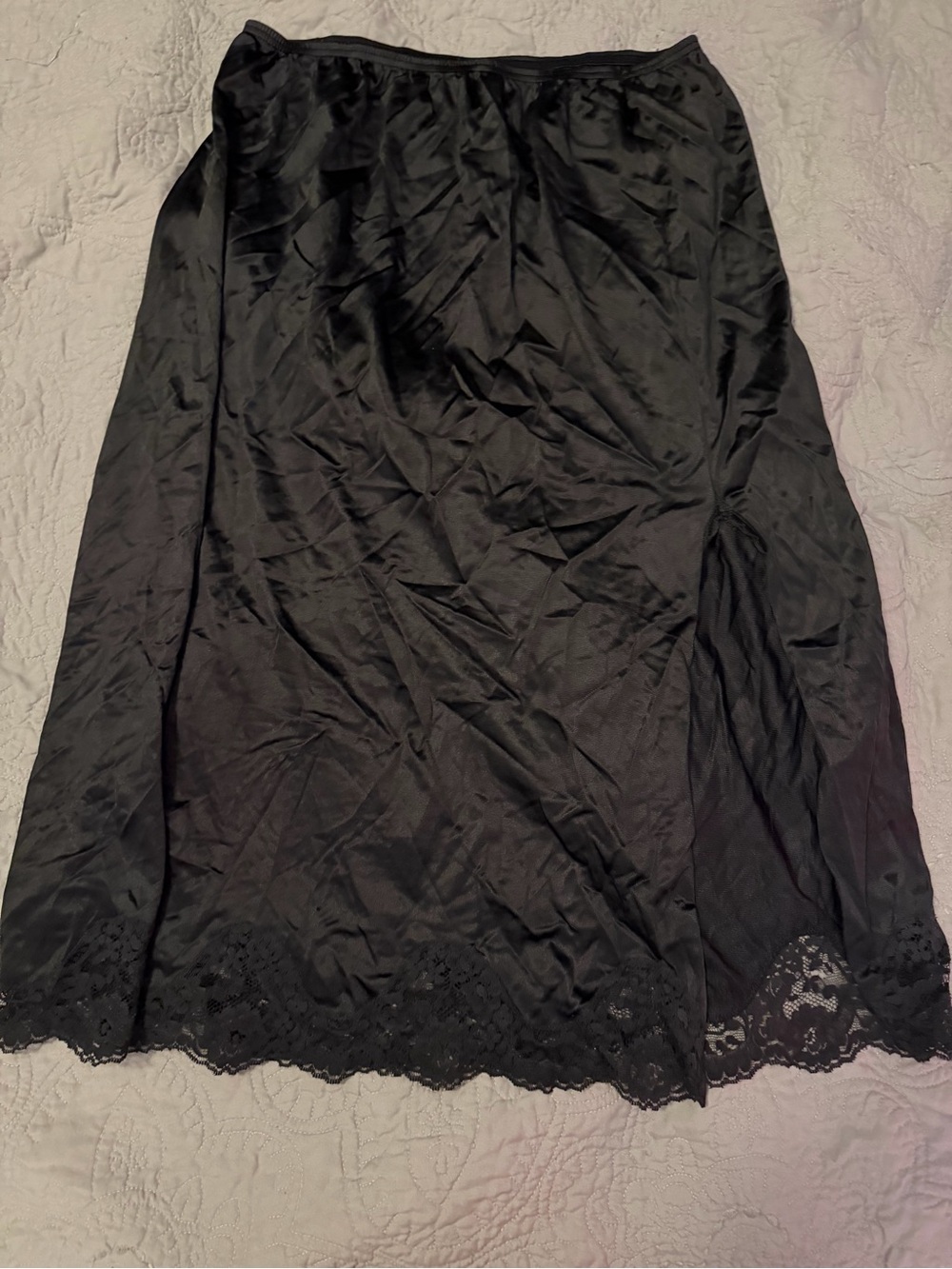 JC Penney vtg Black Lace-Trim Half Slip - Women Intimates